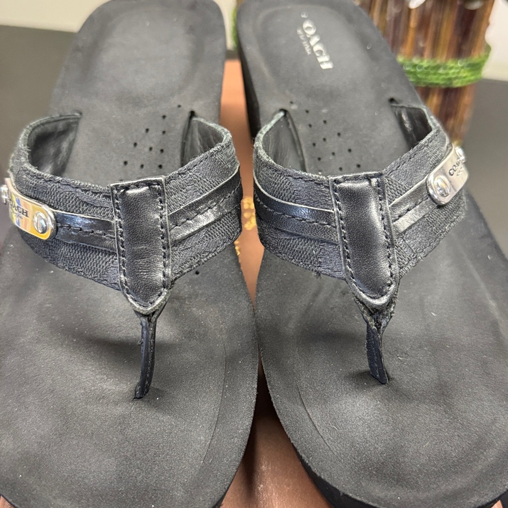 Coach Jaden Black Platform Sandals size 7.5 - Picture 7 of 12
